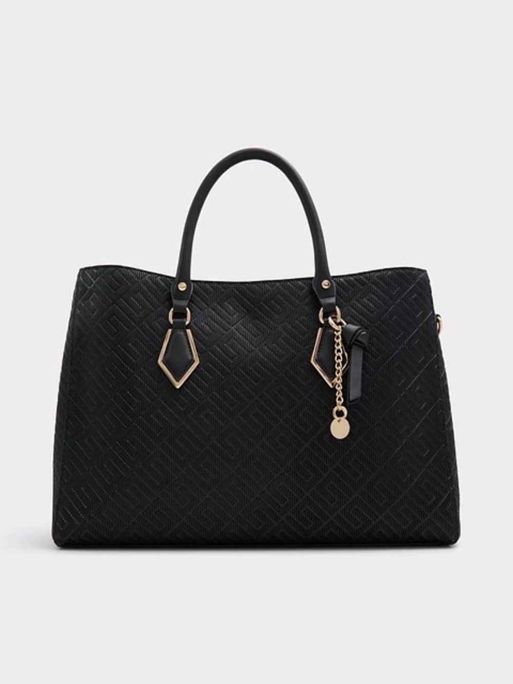 ALDO Baelii black satchel bag with Gold Accents